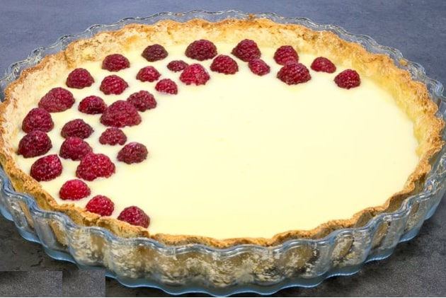 Tarte au Chocolat Blanc et Framboises